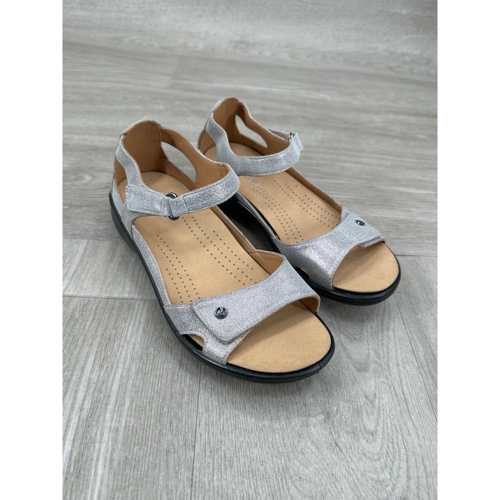 Revere Portofino Flat Sandals Gold Wash Leather Comfort Shoes Size 7 M